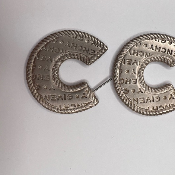 Givenchy Vintage Large logo spell out Hoop Earrings - Picture 2 of 6